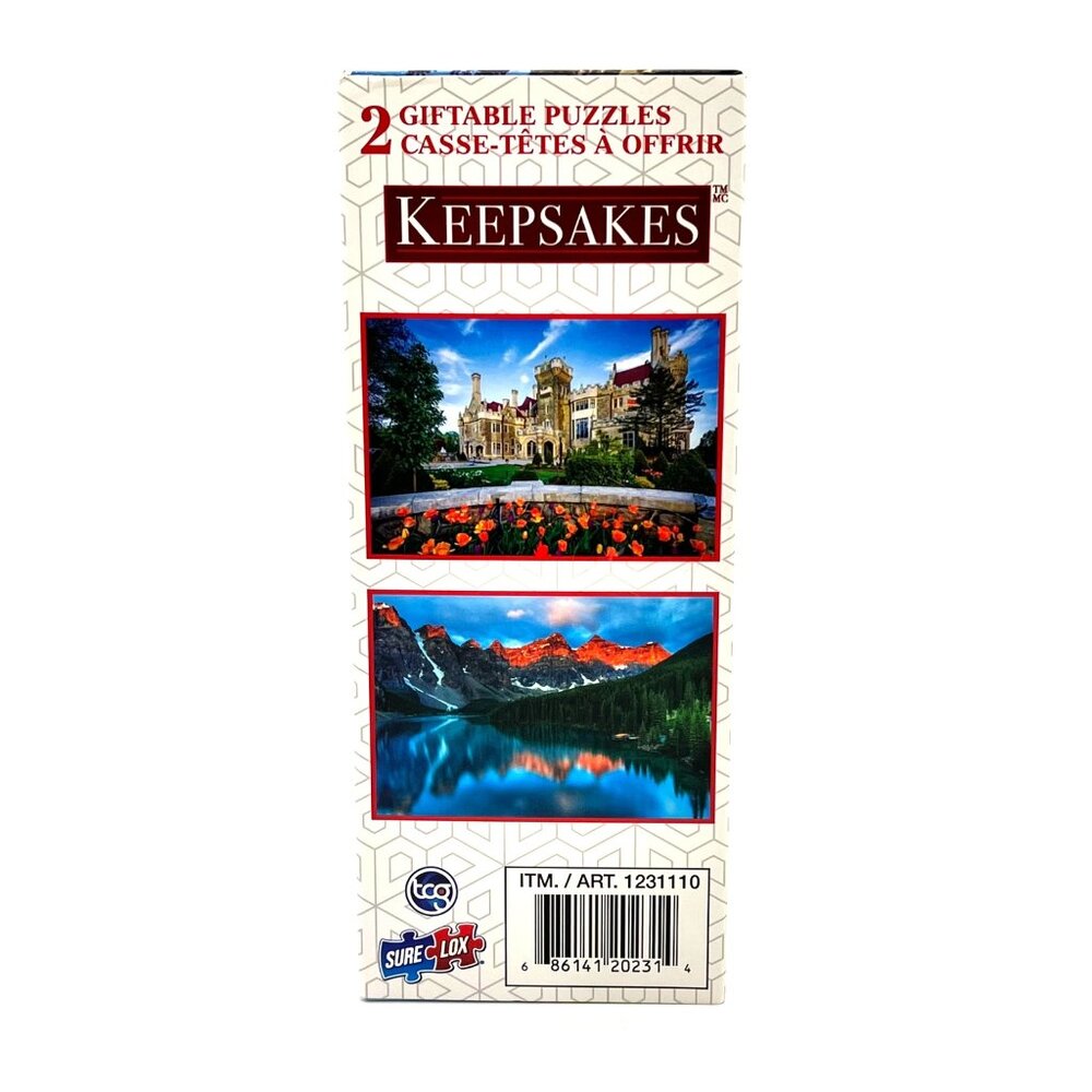 Keepsakes 2 Giftable 500-Piece JIgsaw Puzzles Casa Loma Moraine Lake Scenes New - Picture 11 of 15